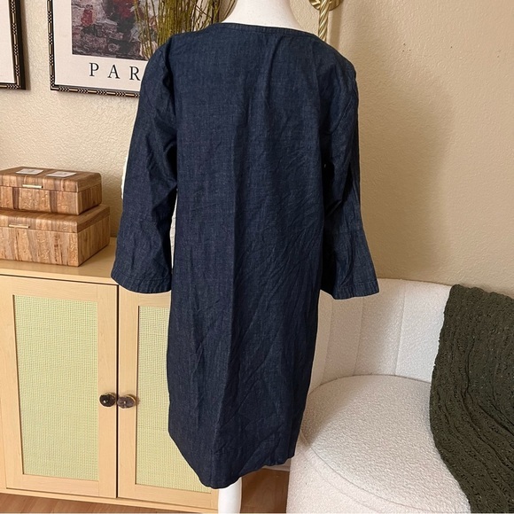DRAPER‎ JAMES Chambray Ruffle Shift Dress Size 10 - Picture 6 of 11